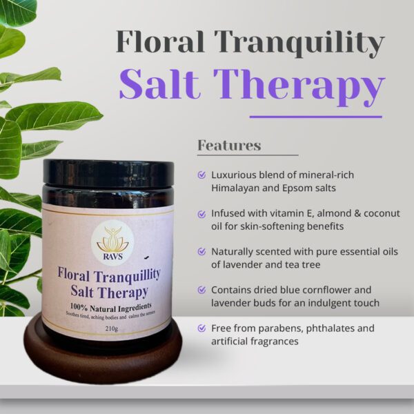Floral Tranquility Salt Therapy 210g - Soothes Tired & Calm the Senses