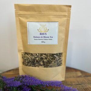 RAVS Balance & Bloom Tea 100g Organic Energizing Herbal Blend with Ginseng and Ginger